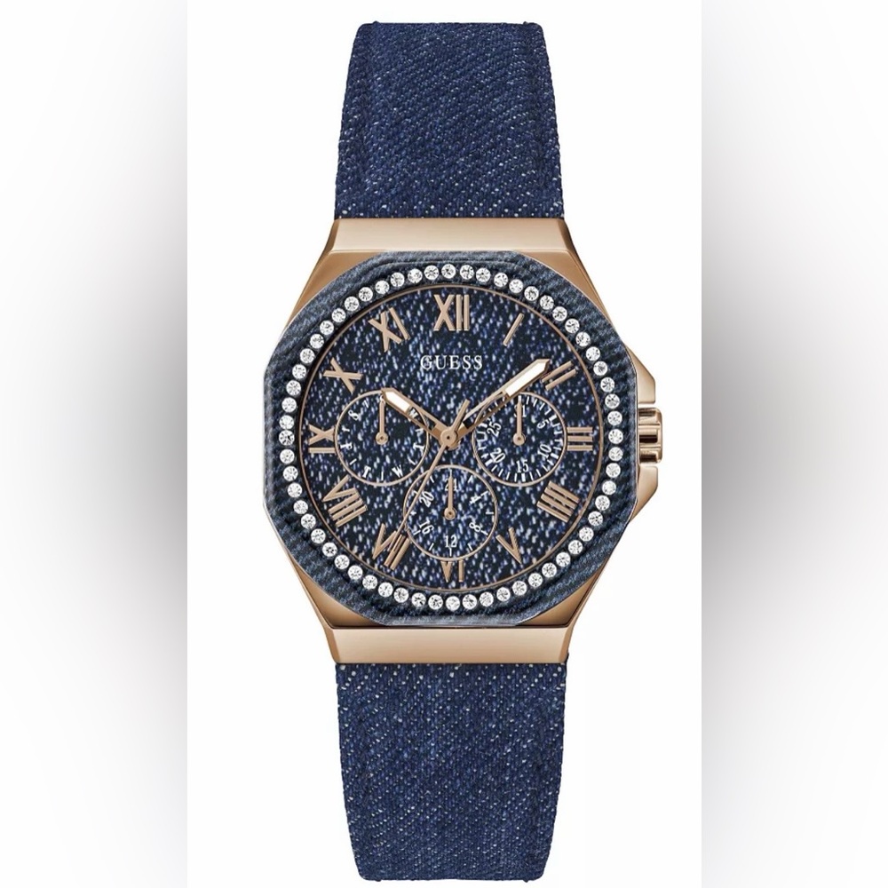 GUESS Women's Multi-Function Blue Denim Watch 36mm - image 1